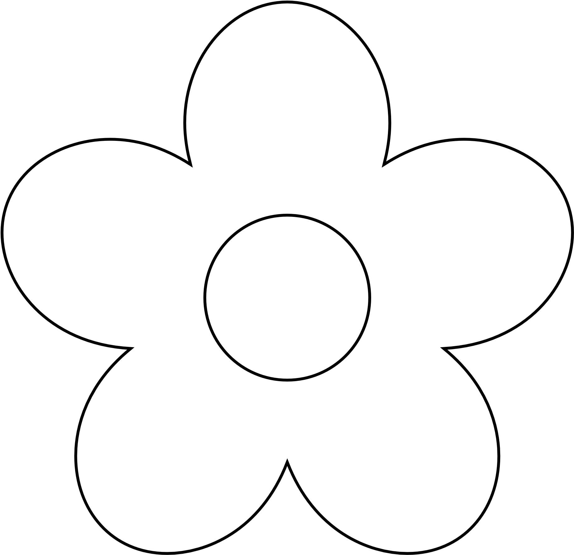Flower - Clipart - Black - And - White - Flower Icon White Png (1969x1952)
