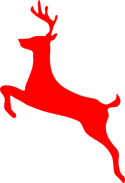 Red Reindeer Clip Art At Clker - Deer Clip Art (408x599)