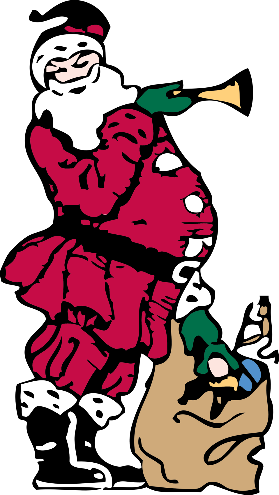 Santa Claus Christmas Reindeer Clip Art - Santa Claus Christmas Reindeer Clip Art (1354x2400)