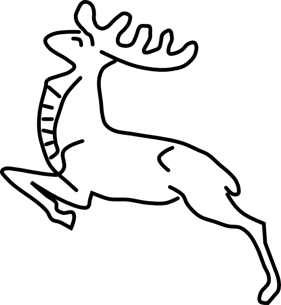 ظبي Clipart Black And White (552x599)