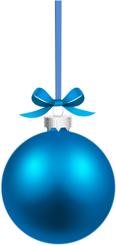 Blue Hanging Christmas Ball Png Clipart - Blue Hanging Christmas Ball (247x500)