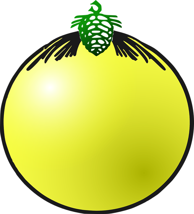 Christmas Bauble Decoration Yellow - Circle (656x720)