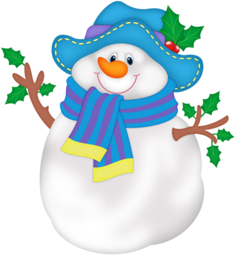 Snowman Png With Blue Hat - Christmas And Winter Clip Art (800x864)