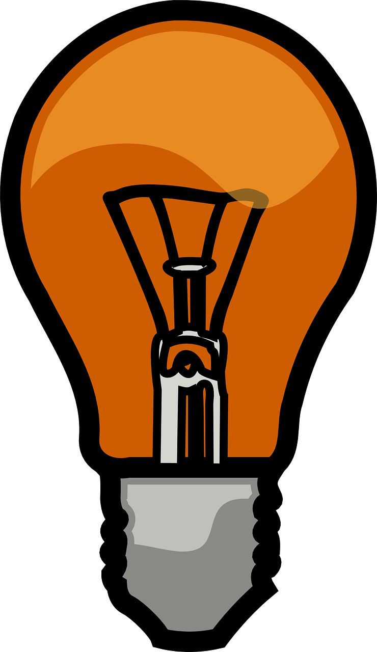 Light Bulb - Orange Light Bulb Clip Art (740x1280)