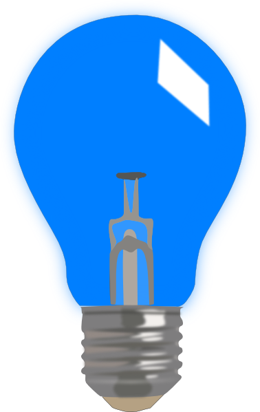 Blue Light Bulb Clipart - Blue Light Bulb Clip Art (378x599)