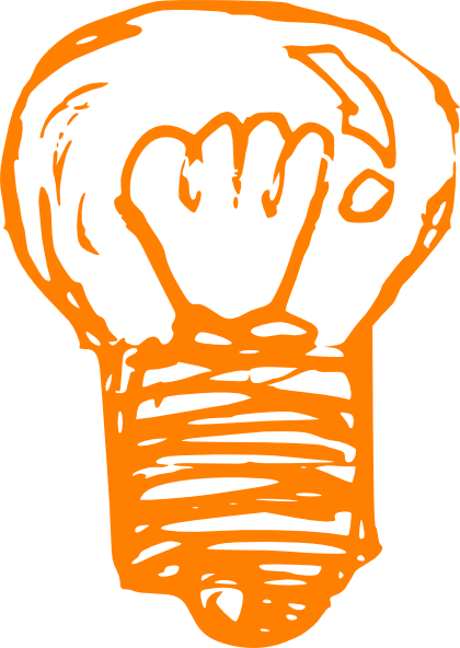 Orange Light Bulb Clip Art - Incandescent Light Bulb (420x592)