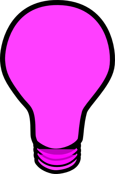 Pink Lightbulb Clip Art - Pink Light Bulb Clip Art (390x592)