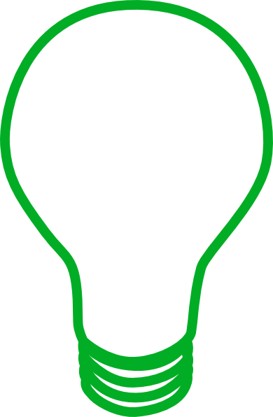 Green Lightbulb Clip Art - Light Bulb Green Png (390x596)