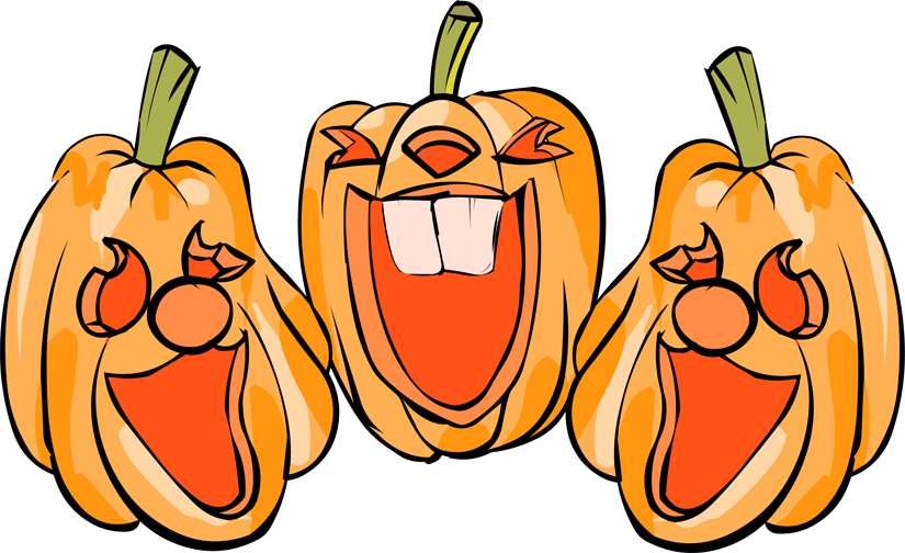 Happy Jack O Lantern Clipart - Laughing Jack O Lantern (825x504)