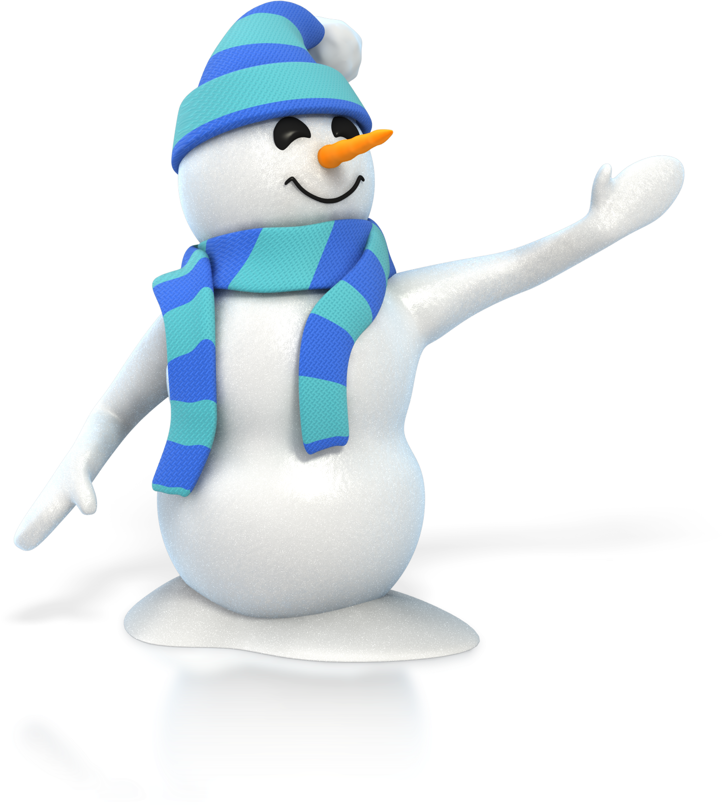 Snowman Pointing Pc 1600 Clr - Presentation (1600x1600)