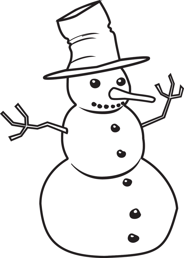 Snowman Clip Art Black White Aak4bw Clipart - Snowman Clip Art Black And White (640x895)
