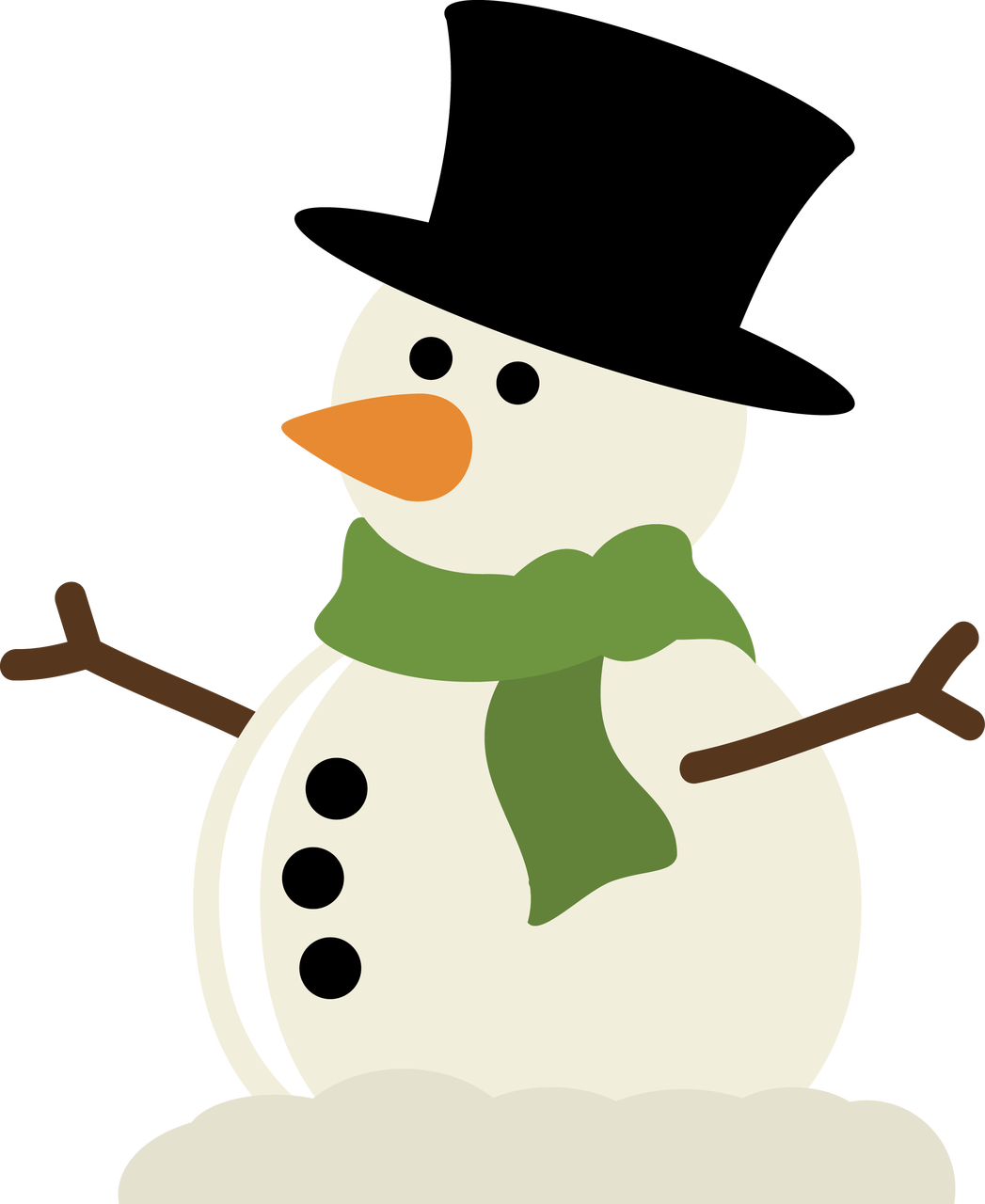 Cute Christmas Snowman Clip Art - Snowman Arms Svg (1047x1280)
