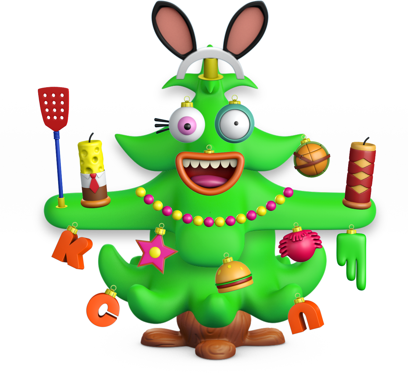 The - Crazy Christmas Tree Nickelodeon (1343x1369)