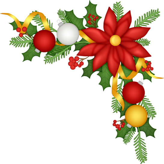 Christmas Border - Christmas Ornament Corner Clipart (545x548)