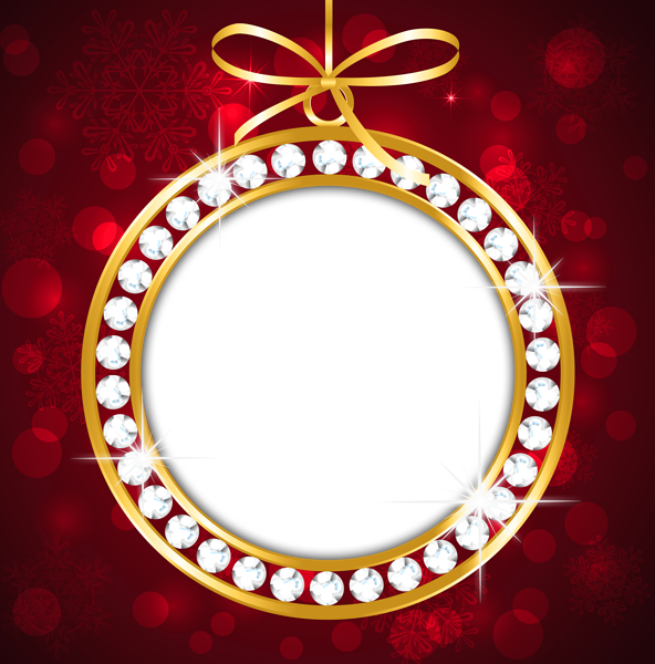 Red And Gold Png Christmas Frame - Red And Gold Frame (592x600)