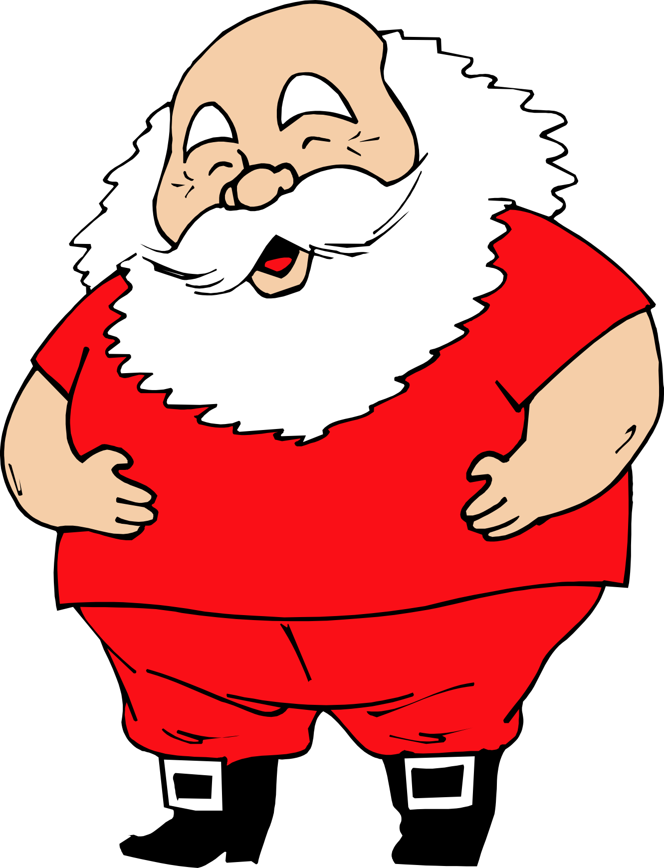 Santa Clipart Xmas - Santa Claus No Hat Clipart (1979x2588)