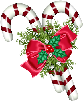 Transparent Christmas Candy Canes With Mistletoe Png - Christmas Things Png (360x360)