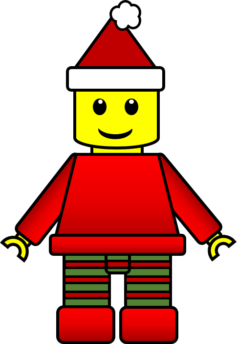 Christmas Lego Inspired Kids Clipart For Teachers - Lego Christmas Clipart (485x702)