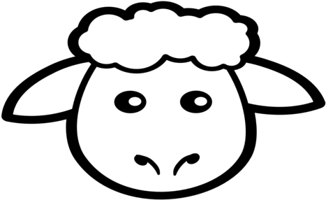 Animals Coloring Medium Size Black Sheep Clip Art Icon - Sheep Face Coloring Page (476x333)