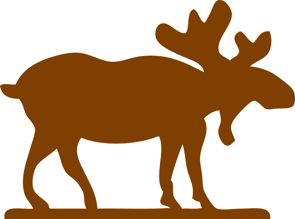 Moose Silhouette Huge Stand Christmas Nature - Logo With A Moose (960x712)
