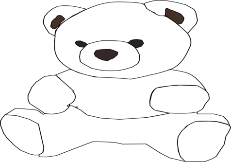 Books Coloring Medium Size Brown Teddy Bear Black White - Teddy Bear Images Black And White (476x333)