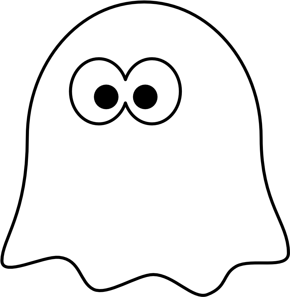 Ghost Clipart Black And White Ghost Black White Art - Ghost Cartoon With Black Background (999x1082)