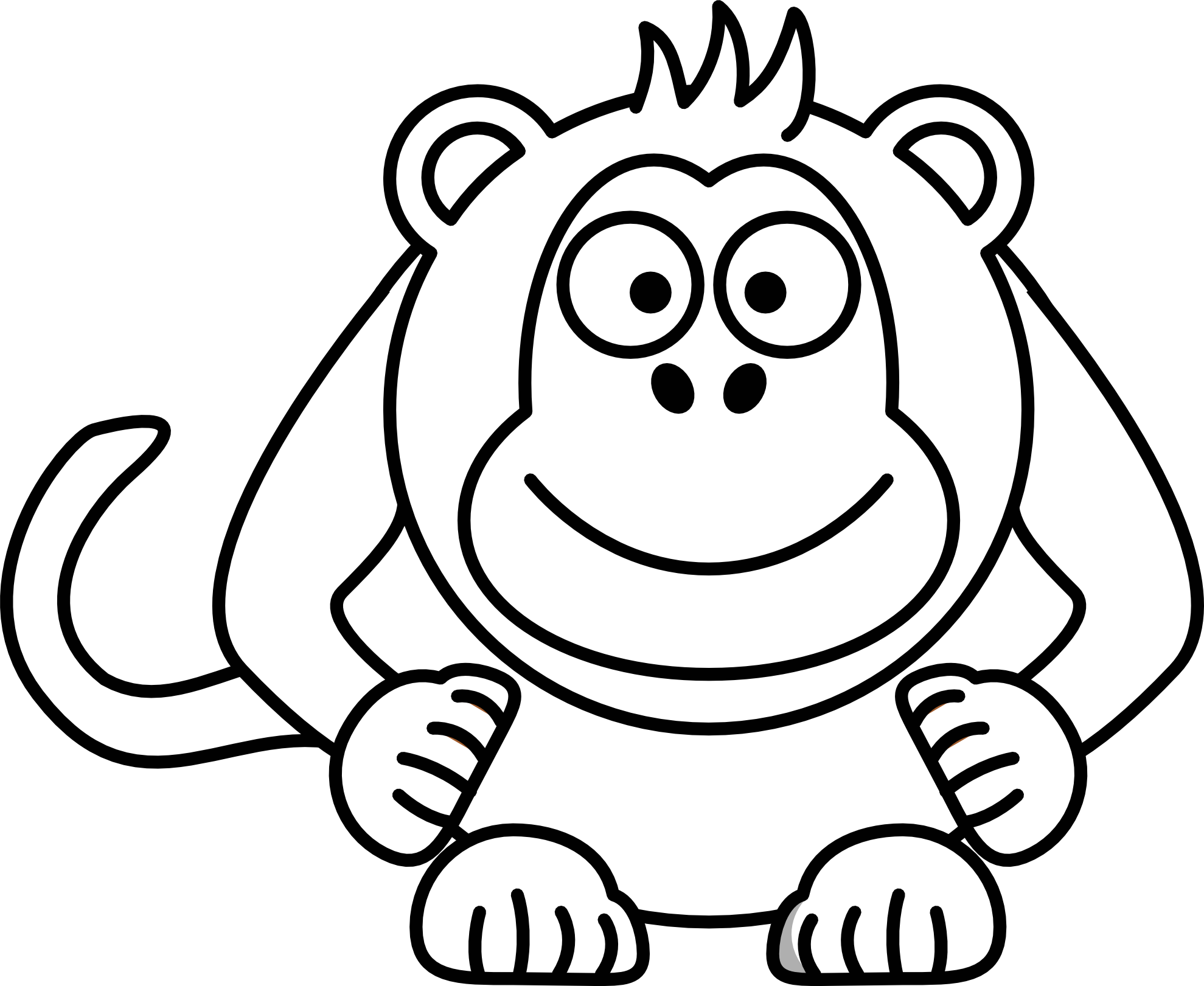 Xmas Stuff For Cartoon Christmas Monkey - Cartoons Clipart Black And White (1979x1621)