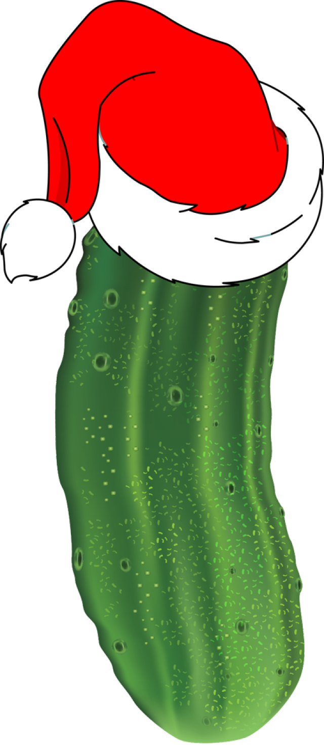 Christmas Pickle Clipart - Christmas Pickle With Hat (640x1470)