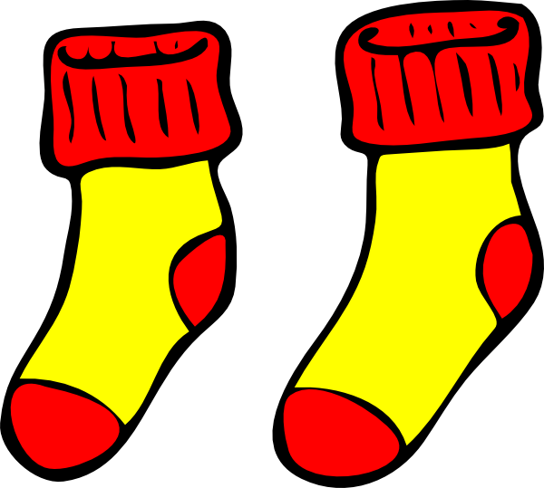Background Socks Clipart, Explore Pictures - Red & Yellow Socks (600x539)