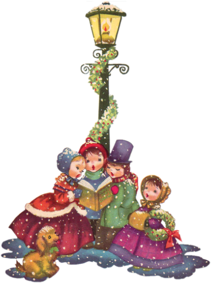 Caroler, Vintage Santas, Vintage Christmas, Merry Christmas, - Christmas Carol Singer Cards (800x1020)