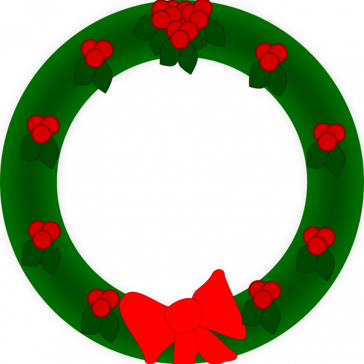 Christmas ~ Merry Christmas Clipart Wreath Pencil And - Clip Art (728x728)
