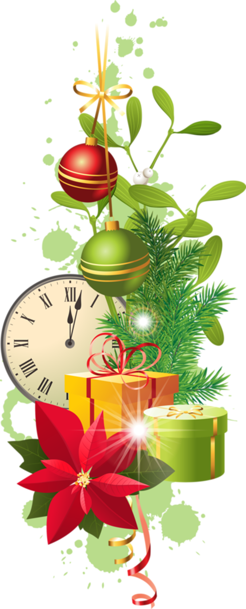 Christmas Paintings - Tubes Corners Noel Png (800x1978)