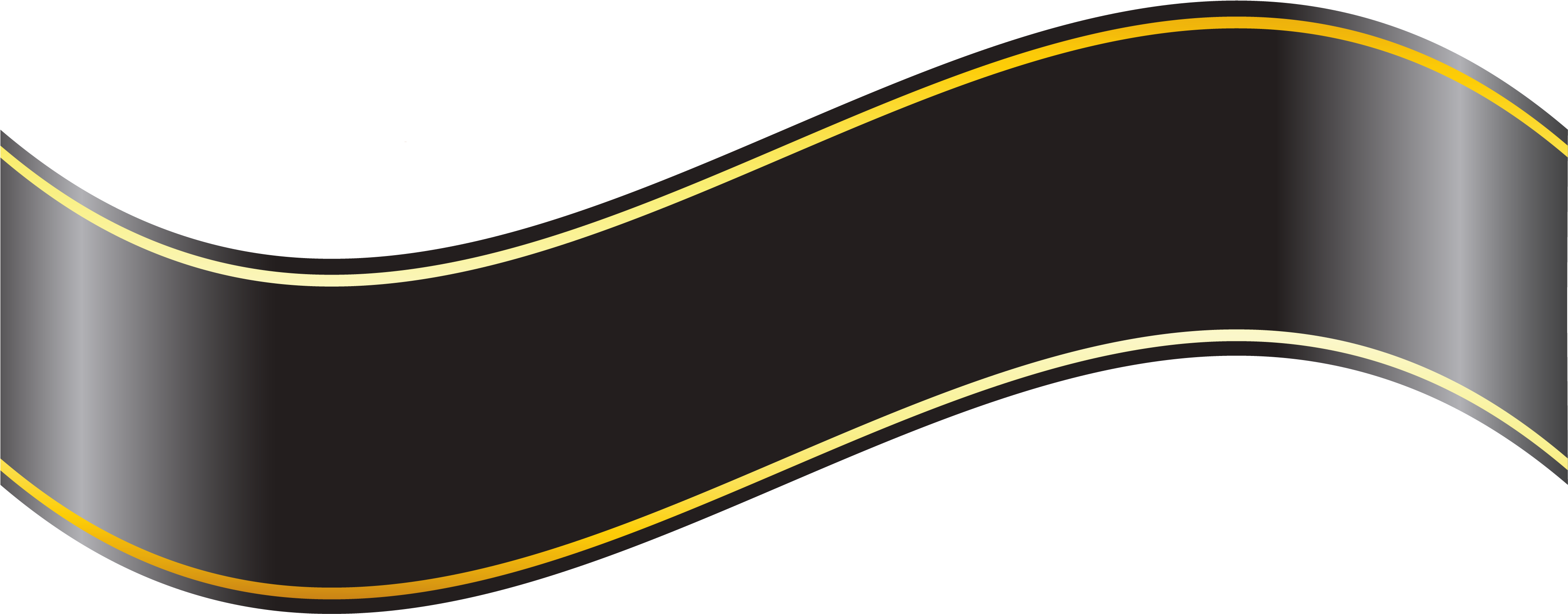 Black Banner Png Clipart - Gold And Black Banner (3806x1631)