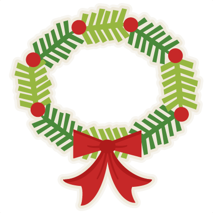 Christmas Wreath Scrapbook Clip Art Christmas Cut Outs - Cute Christmas Wreath Clip Art (432x432)