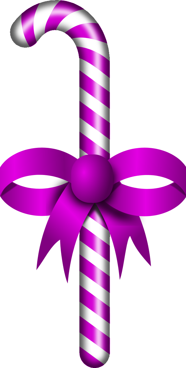 Candy Stick Red Ribbon - Purple Candy Cane Clipart (600x1182)