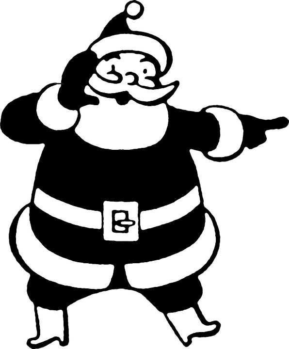 Christmas Noel Santa Claus December Merry Christmas - Santa Claus Black White (1061x1280)