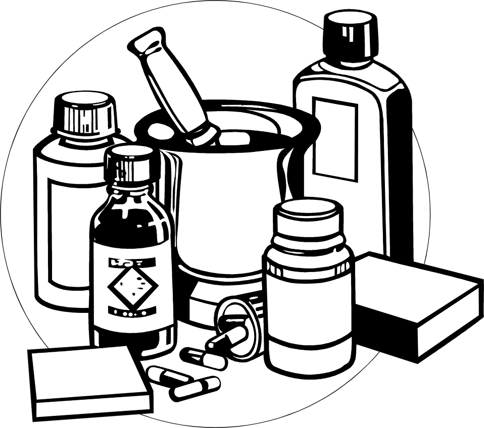 Medical Clipart Black And White - Medical Clipart Black And White (958x848)