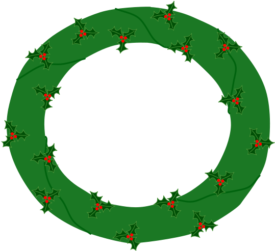 Free Vector Wreath Of Evergreen, With Red Berries Clip - Free Vector Wreath Of Evergreen, With Red Berries Clip (820x750)