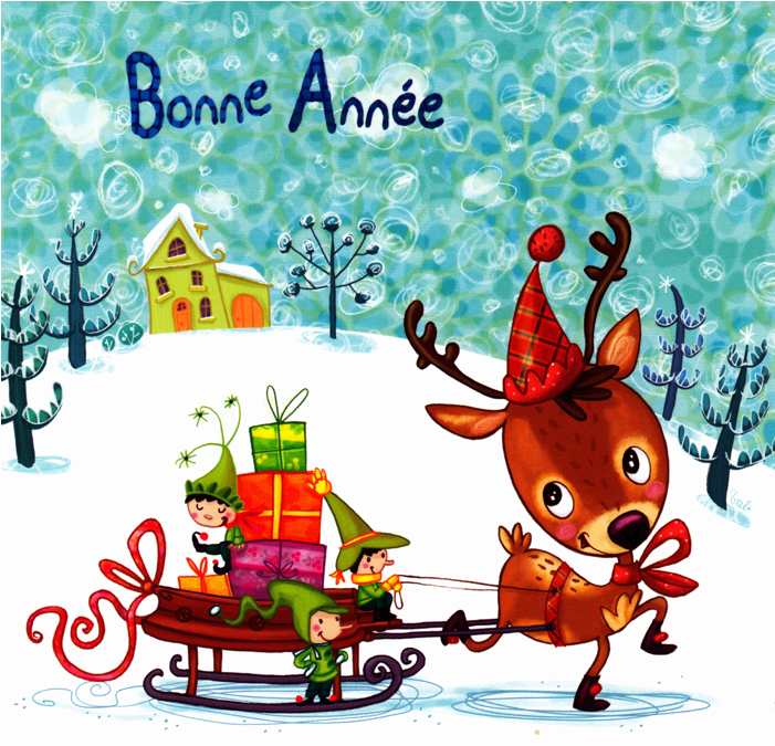 Square Card Valérie Willame "le Traineau De Noël" - Square Card Valérie Willame "le Traineau De Noël" (800x800)