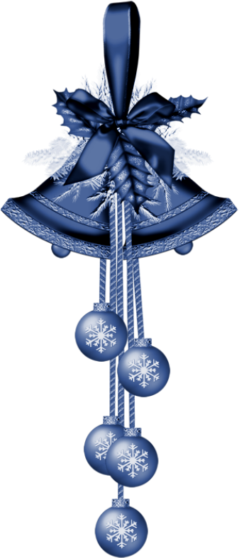 Blue Christmas Bells Clip Art - Blue Christmas Bells Clip Art (349x800)