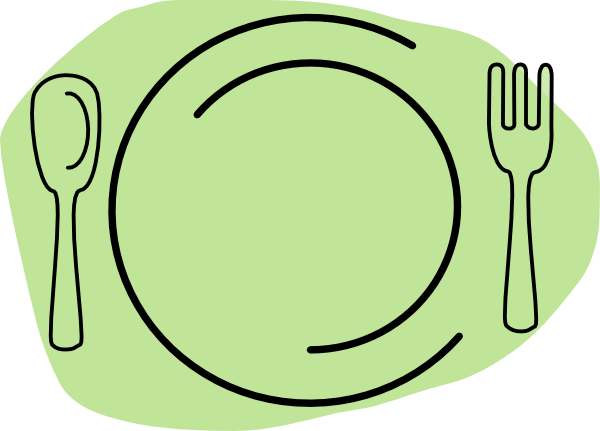 Empty Dinner Plate Clipart - Empty Dinner Plate Clipart (600x431)