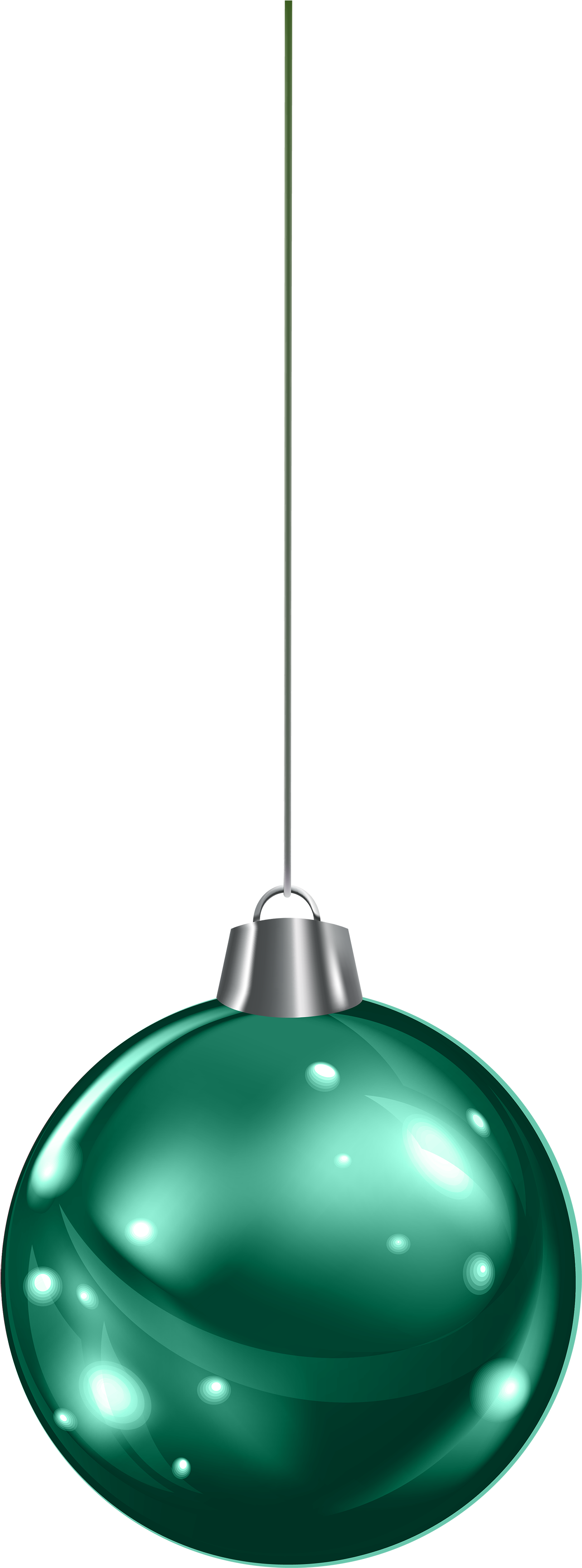 Hanging Green Christmas Ball Png Clipart - Green Christmas Ball Png (1354x3500)