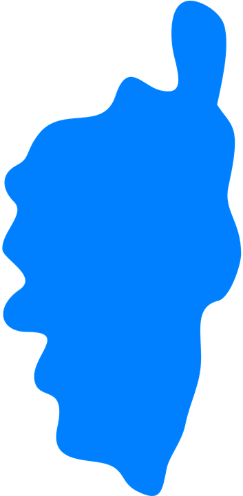 Corsica Island Silhouette Blue Foot Shape France - Silhouette Corse (500x1000)