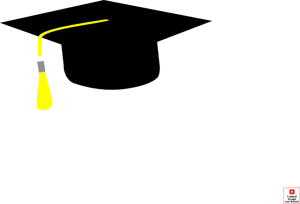 Graduation Cap Clipart - Yellow Graduation Hats Clipart (600x408)