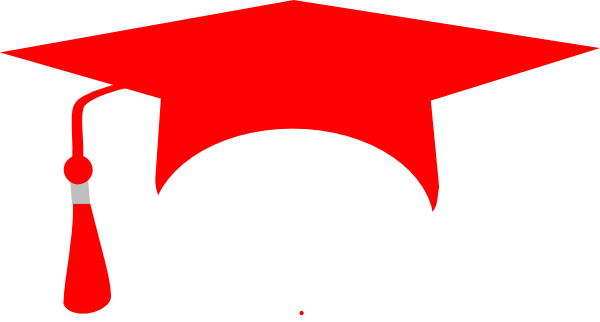 Red Graduation Cap Clip Art - Red Graduation Cap Clipart (600x322)