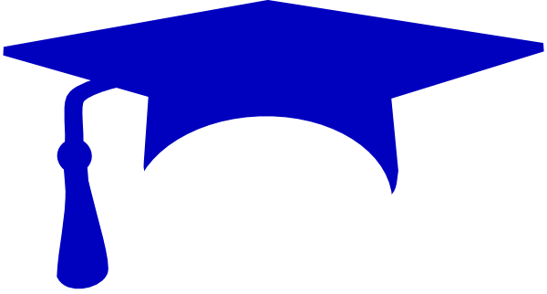 Royal Blue Graduation Cap Clip Art - Royal Blue Graduation Cap (600x322)