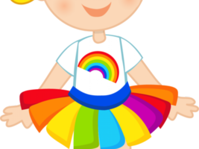 Girl Rainbow Cliparts - Rainbow Girl Clipart (640x480)