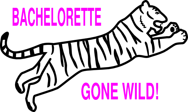 Bachelorette Clip Art - Line Drawing Tiger Easy (600x359)