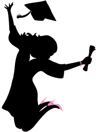 Resultado De Imagem Para Cartoon Png Formatura Frebie - Graduate Silhouette Girl (327x450)
