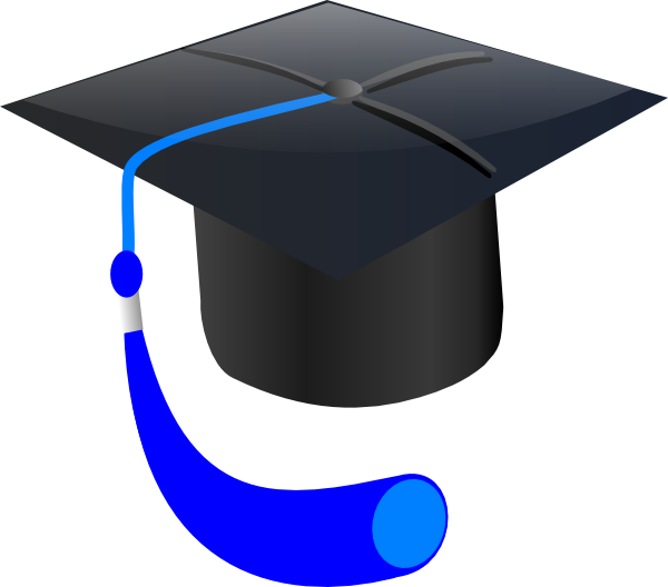 Blue Graduation Cap Clip Art At Clipart Library - Graduation Cap Blue Tassel (600x528)